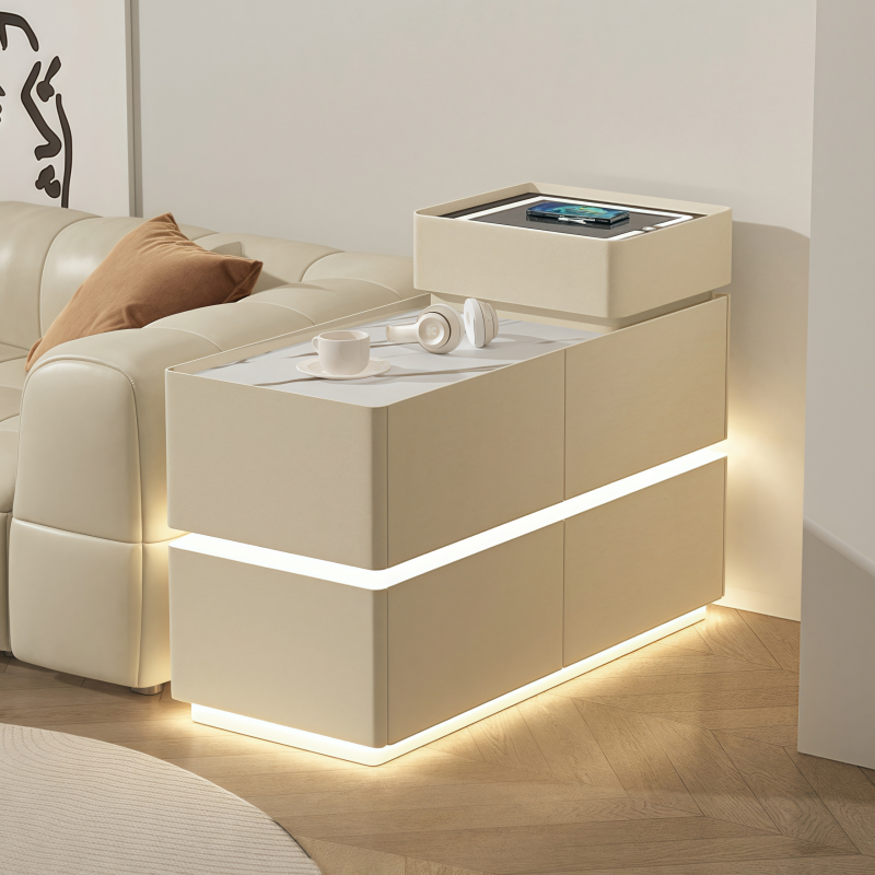 客厅侧边多功能小茶几现代简约边柜沙发边几轻奢高级感储物收纳柜