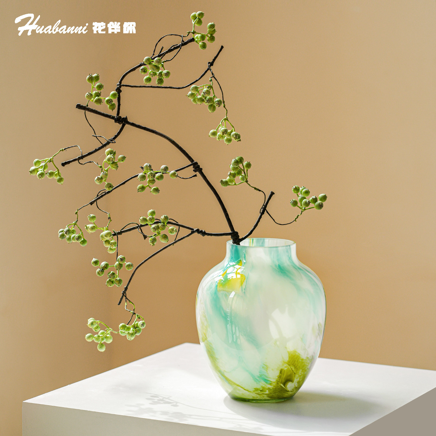 中古手工玻璃花瓶复古琉璃水培插花器客厅玄关桌面装饰摆件可送礼