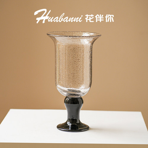 法式复古洒金箔手工琉璃花瓶