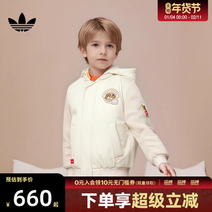 adidas阿迪达斯三叶草新年款儿童运动休闲棉服外套KS3161