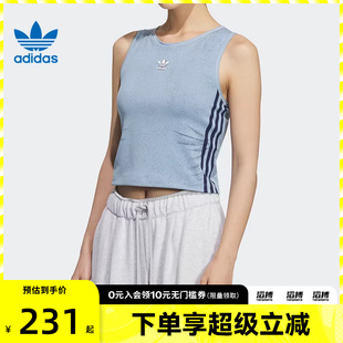DENIM运动休闲背心KE3891 adidas阿迪达斯三叶草女子FAKE