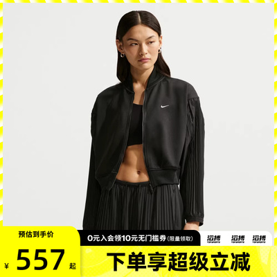 NIKE耐克女子AS W NSW PLEATED运动健身夹克外套IQ0437-010