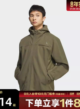 adidas阿迪达斯男子运动训练休闲梭织连帽夹克外套KA1305