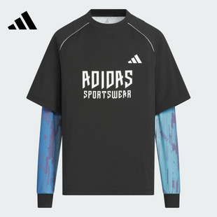 TEE运动休闲长袖 2IN1 T恤TKC2548 BTS adidas阿迪达斯大童JK