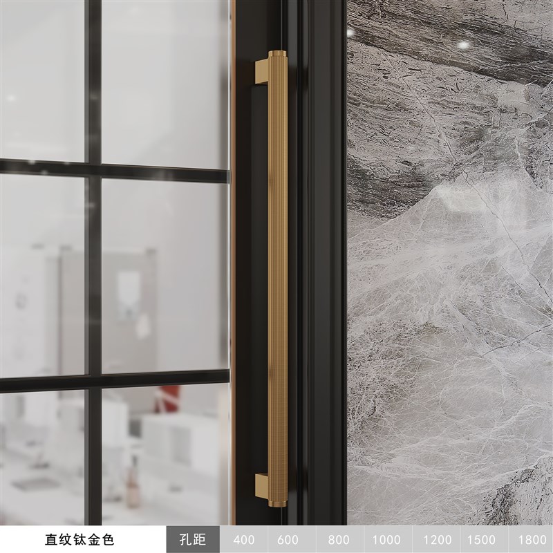 极简玻璃门c拉手不锈钢黑白对装商店铺推拉有框实木门把手金色扶