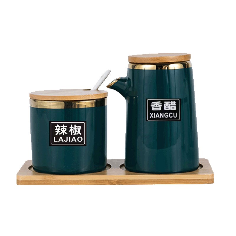 调味罐陶瓷调味醋瓶调味油瓶盐罐商C用套装厨房有盖辣椒罐醋壶油