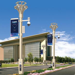 户外5G智慧路灯多功能环境监测LED显示屏充电桩城市照明综合灯杆