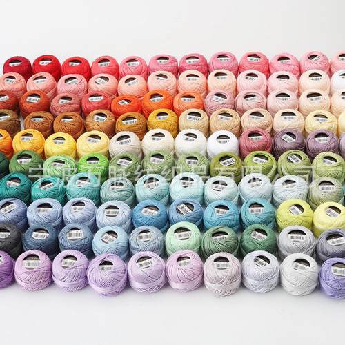80/120/160色8号5克蕾丝线全棉丝光埃及长绒棉钩编首饰玩偶手鞠球