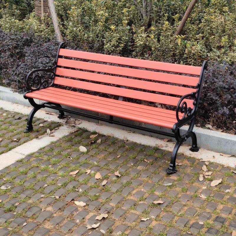 户外休闲排椅长椅子塑木公共座椅园林双人靠背室外长条公园凳子