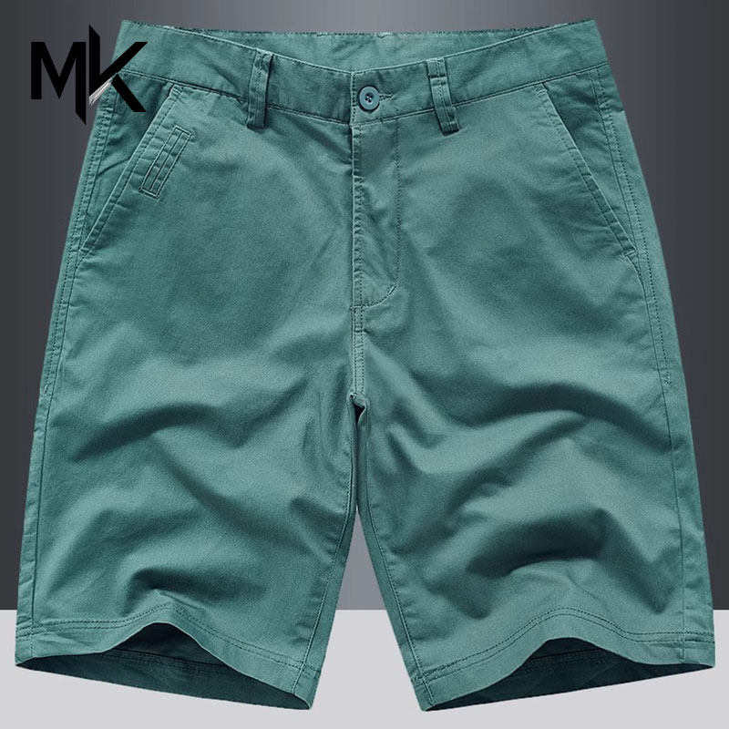 MK正品纯色五分裤男夏季薄款速干百搭沙滩裤高端宽松纯棉男士短裤