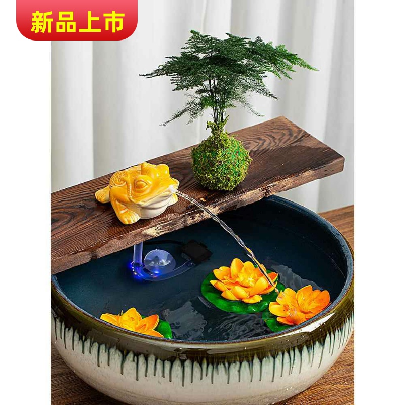 水池造景器陶罐流水循环古法养鱼缸增氧过滤装饰摆件配件水培绿植