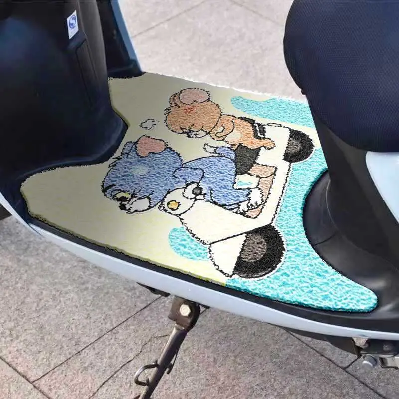 丝圈防水通用型新款电动车脚垫爱玛小龟王摩托车脚垫电瓶车垫