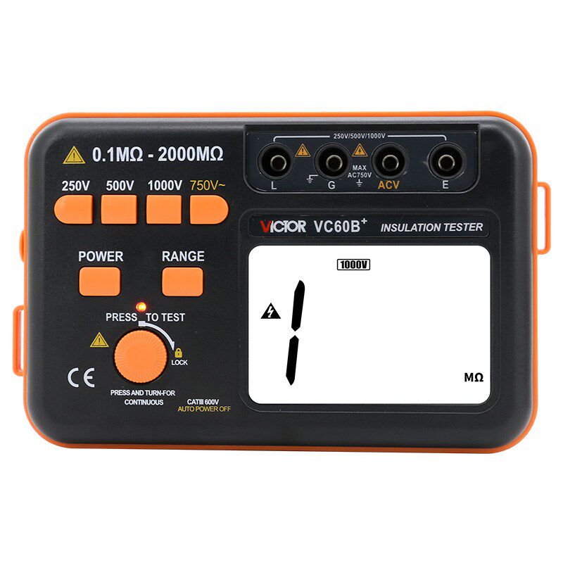 胜利绝缘电阻测试仪VC60B+数字兆欧表500v1000智能检测仪电工摇表