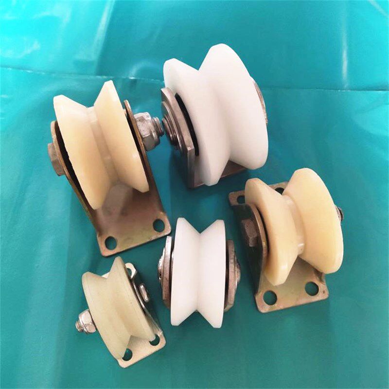 轴承塑胶滑轮支架尼龙滑轮u型v型槽绳轮轮轨道轮静音移门轨道滚轮