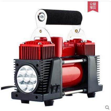 双缸汽车车载充气泵12V车用便携式小车轿车轮胎打气泵电动打气筒