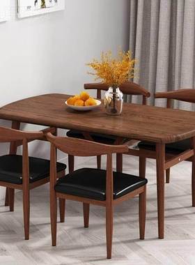 北欧餐桌组合现代简约36522小户型吃饭椅茶桌饭奶店咖啡店店长方