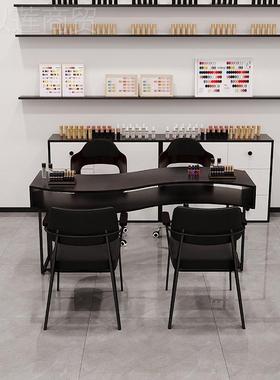 人款SMMA型美新甲桌实木异形美甲店单人双桌中古风美甲椅套桌装