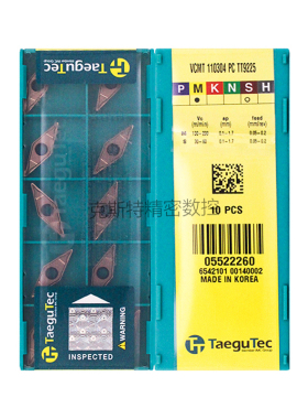韩国特固克 Taegutec数控刀片 VCMT110304-PC TT9225 加工不锈钢