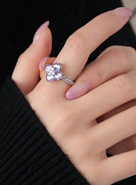 锆石菱形芒星开口戒指女轻奢高级感食指戒时尚精致新款手饰女