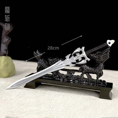 纯手工一体不锈钢微魔斩刀武器模型摆件拆快递不开刃