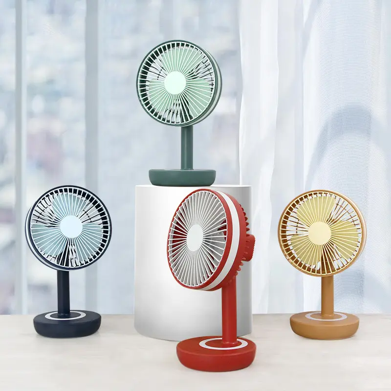 简约桌面风扇usb充电台式小风扇6寸复古色彩风扇宿舍寝室台扇