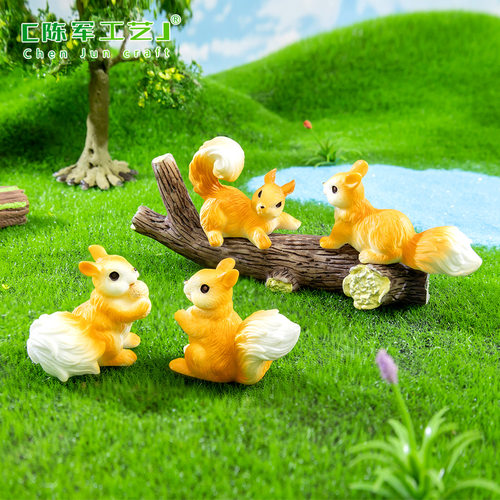 树桩苔藓微景观创意可爱小松鼠 DIY园艺造景配件桌面小摆件