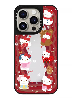 CALG红色波浪Kitty猫适用苹果手机壳iphone11 12 13 14 15 16 17promax新款外壳高级感小众磁吸2025网红爆款