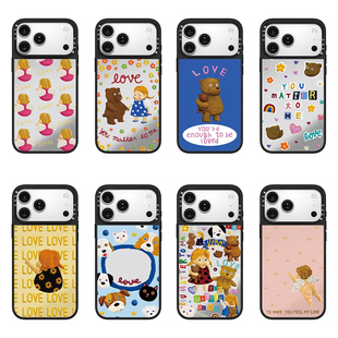 CALG毛绒玩具小熊和女孩适用苹果手机壳iphone12 13 14 15 16 17promax新款外壳高级感小众磁吸2025网红爆款