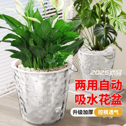 懒人自动吸水塑料花盆