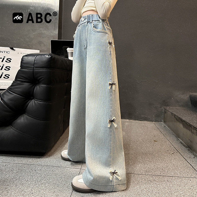ABC女童春秋裤子中大童阔腿裤