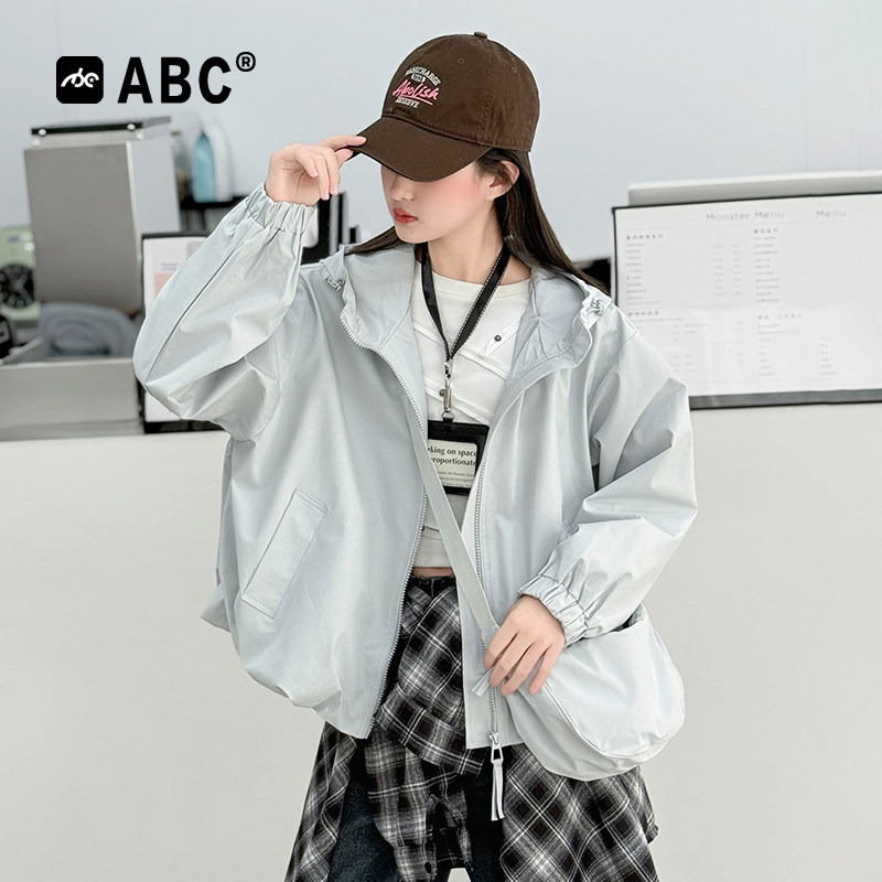 ABC女童春秋连帽工装外套新款
