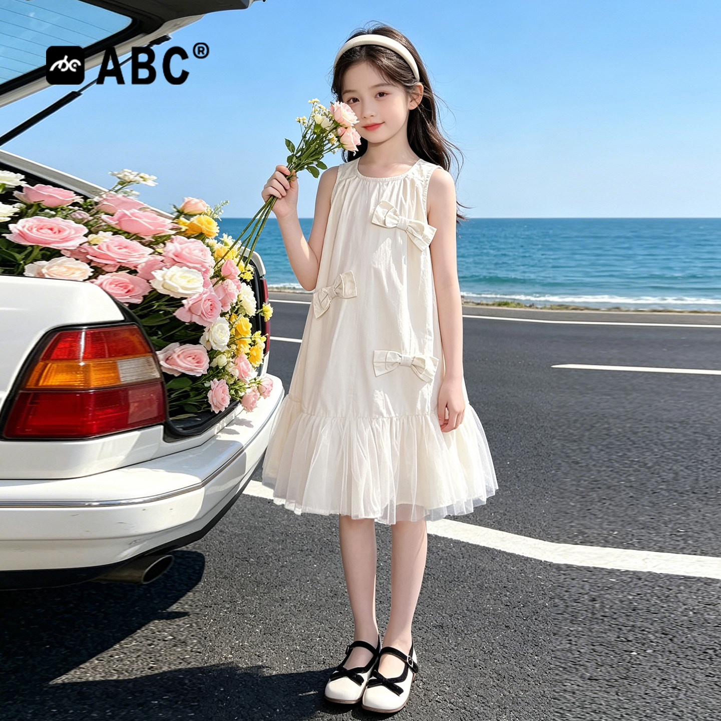 ABC女童夏季甜美A字连衣裙