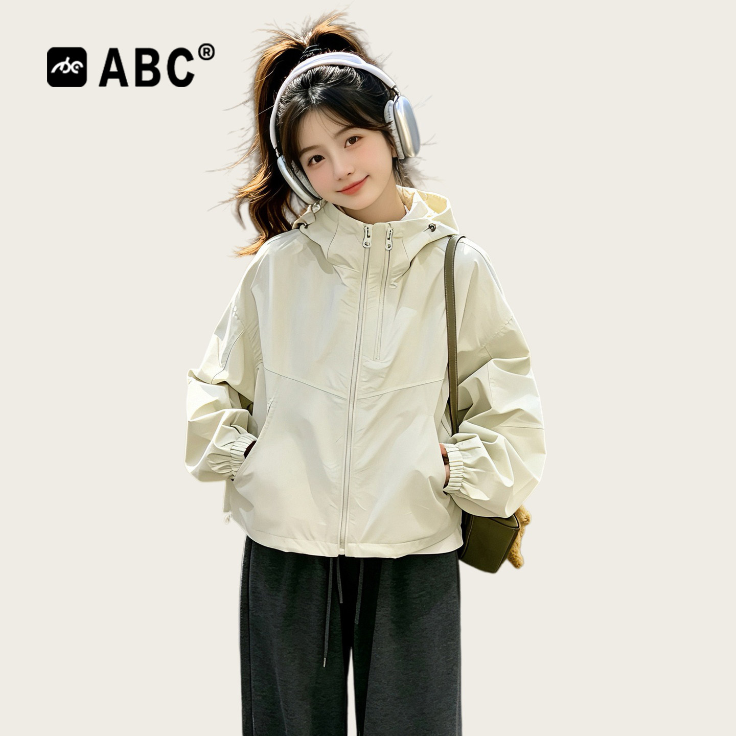 ABC女童春秋连帽韩版外套新款