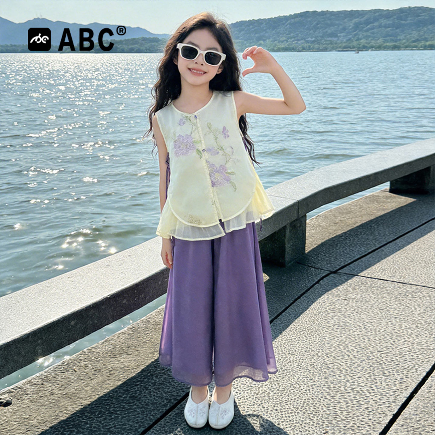 ABC女童夏季国风洋气两件套