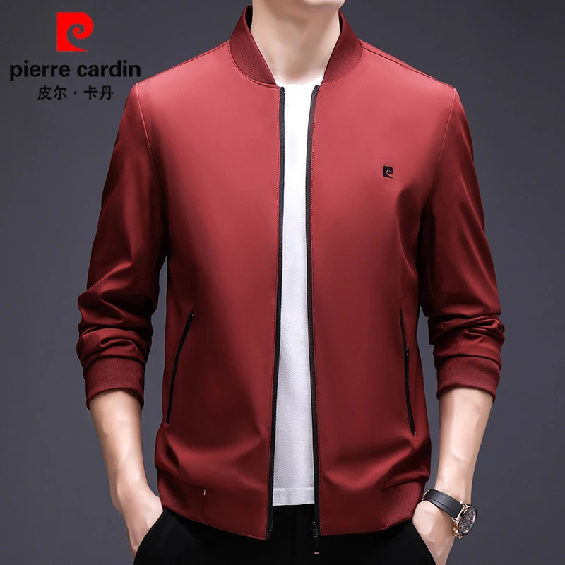 皮尔卡丹春秋新款高档夹克男士外套棒球立领休闲商务爸爸装茄克衫
