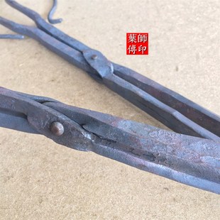 缙云烧饼钳锻打铁钳大头钳手工夹钳大圆钳筒饼钳柴火钳垃圾夹