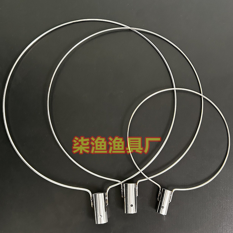 实心抄网圈特厚不锈钢圈不锈钢捞鱼圈垂钓装备抄鱼网网头渔具配件 - 柒渔渔具厂出品