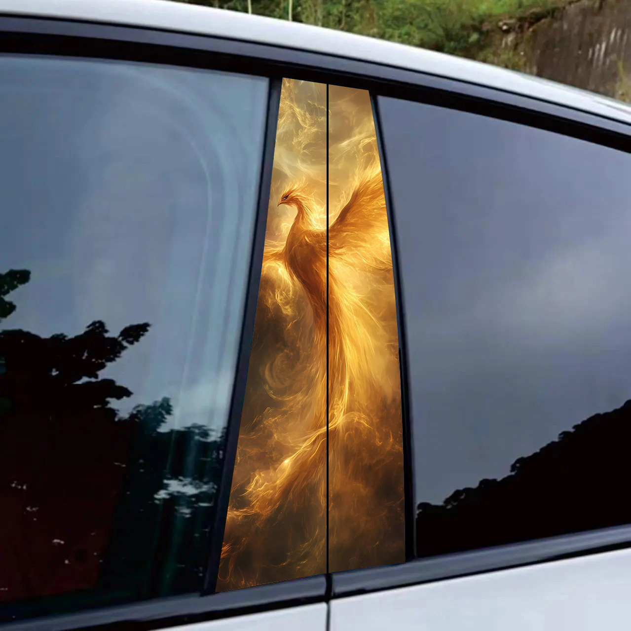 凤凰汽车中柱贴纸防水防刮