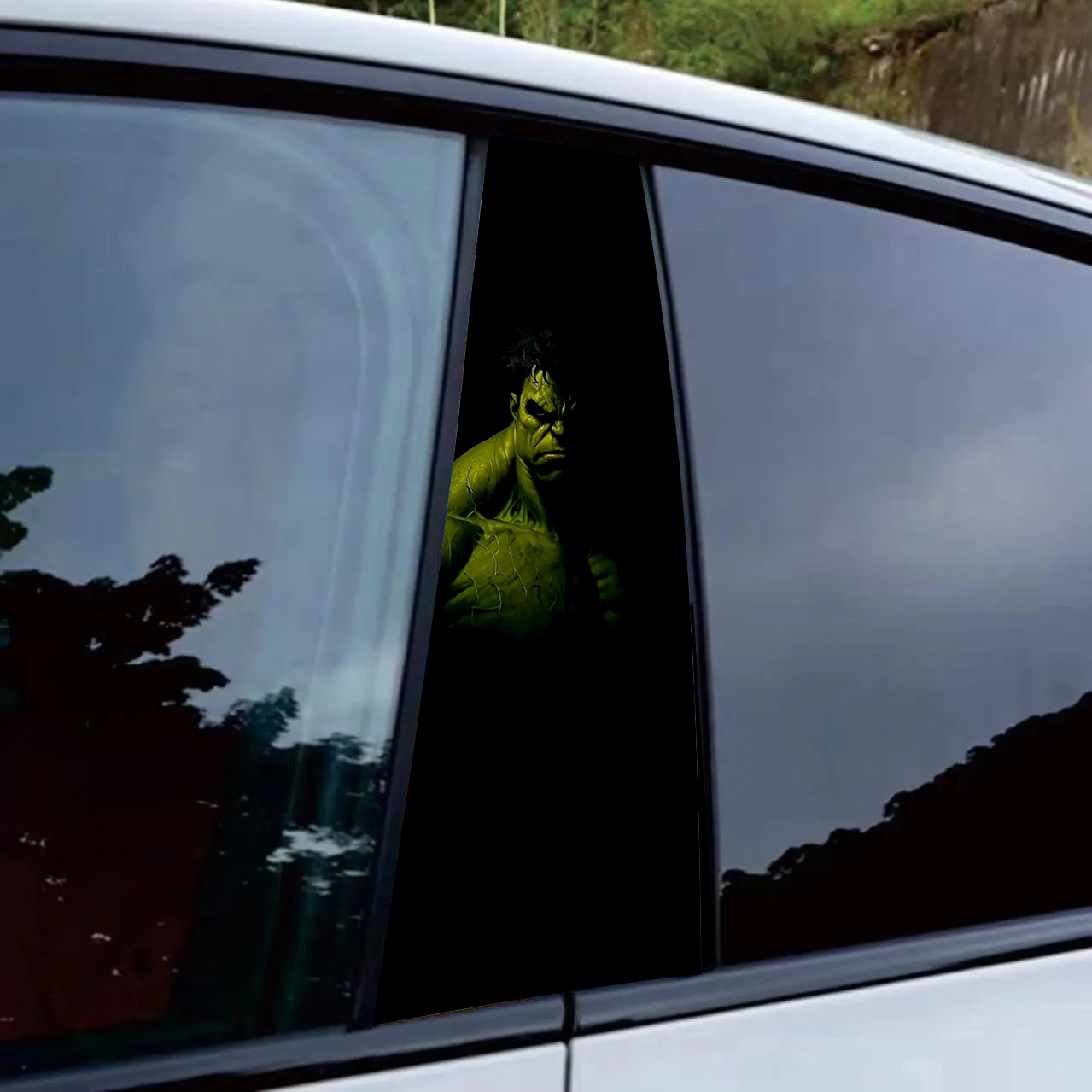 绿巨人汽车中柱贴纸车窗个性创意