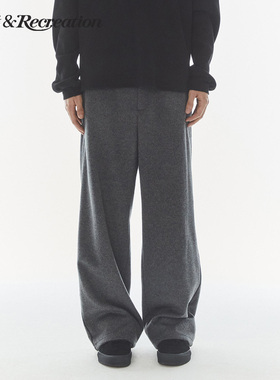 RestandRecreation官方直筒宽松毛呢长裤2025秋季款RR男女休闲裤