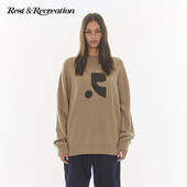 RestandRecreation官方2026秋冬RR羊毛提花logo宽松针织衫 男女