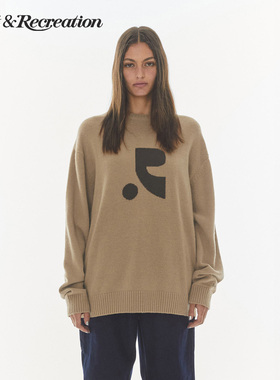 RestandRecreation官方2026秋冬RR羊毛提花logo宽松针织衫男女