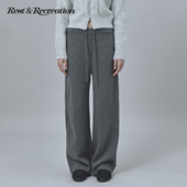 RestandRecreation官方2025秋冬新款 RR羊毛休闲垂感针织拖地长裤