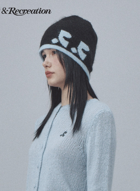 RestandRecreation官方2025RR秋冬新款双面logo提花毛线保暖冷帽