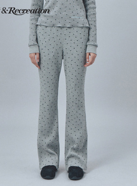 RestandRecreation官方2025秋冬新款RR波点印花logo微喇休闲长裤