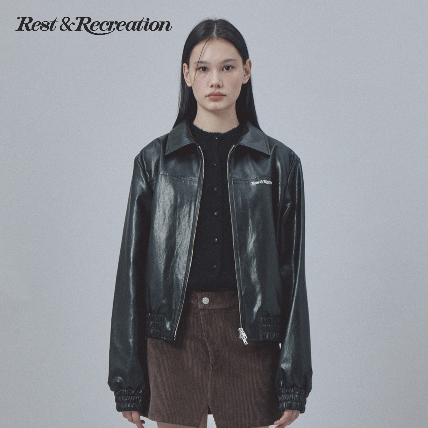 RR复古短款皮衣夹克外套