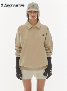 RestandRecreation2025秋冬RR印花logo翻领拉链套头卫衣男女同款