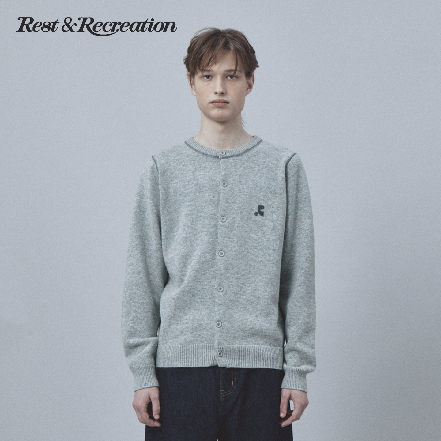 RR羊毛缝线logo刺绣针织开衫