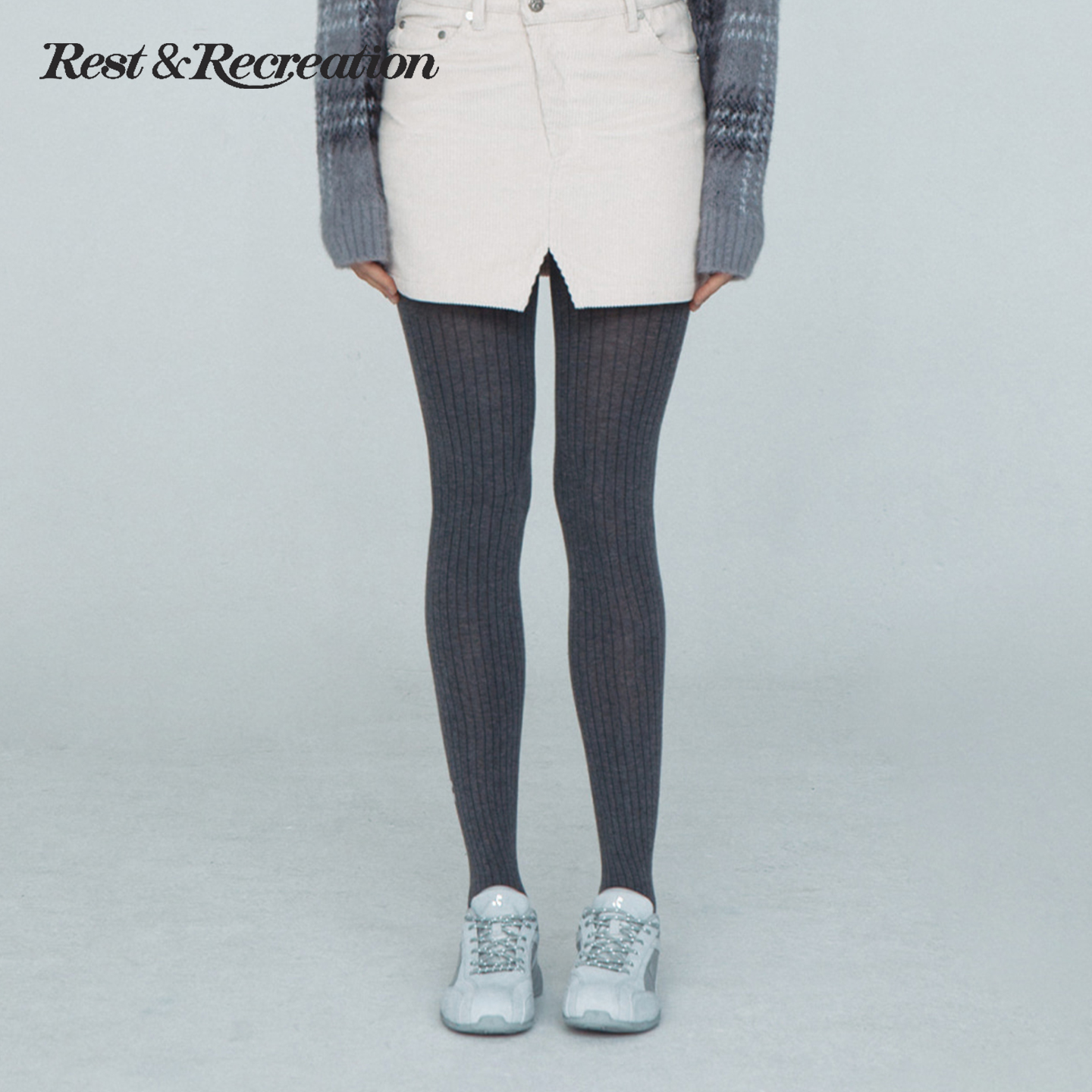 RR棉质纯色logo刺绣打底连裤袜