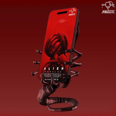 手机支架3D打印异形手办抱脸虫潮手办礼物摆件异形手机支架夺命舰